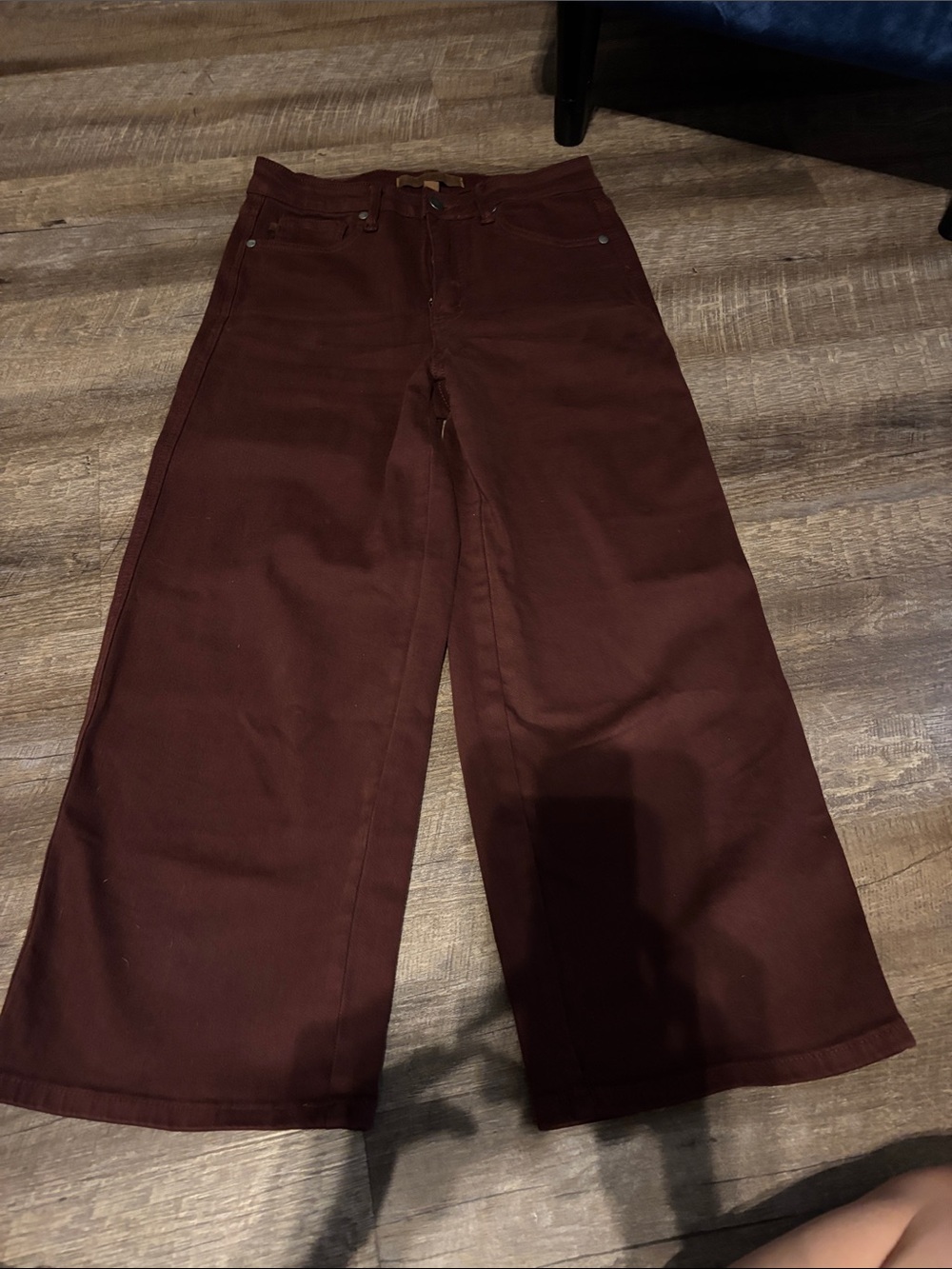 Judy Blue Wide-Leg High-Rise Jeans in Burgundy